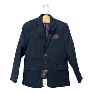 Leo & Zachary Boys Suit Jacket Blazer Blue Size 7 New Formal Wedding Holiday